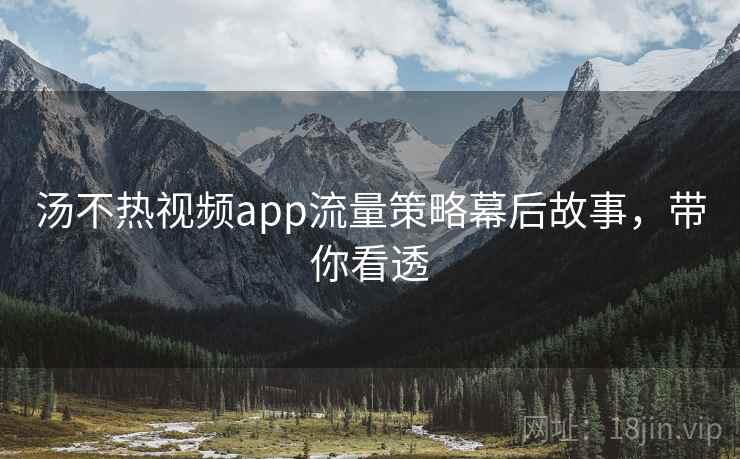汤不热视频app流量策略幕后故事,带你看透 汤不热视频app流量策略幕后故事,带你看透